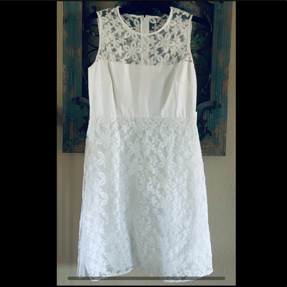 Calvin Klein White Flower Dress